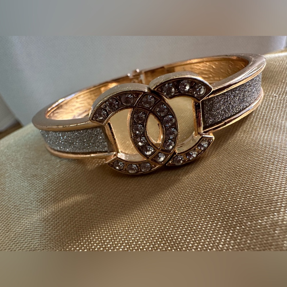 Chic Gold and Silver Crystal Bracelet